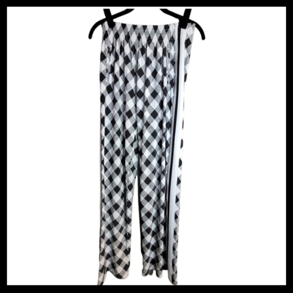 Norma Kamali Boyfrend Diamond Plaid Sport Stripe Pant - Picture 6 of 7